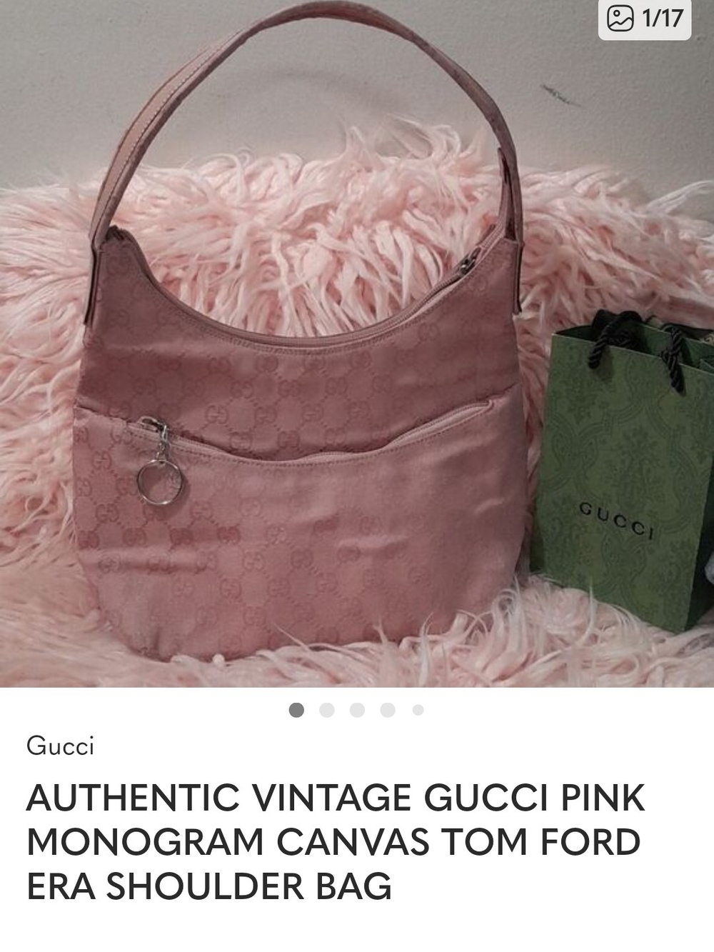 Gucci Blush Pink Monogram Shoulder Bag